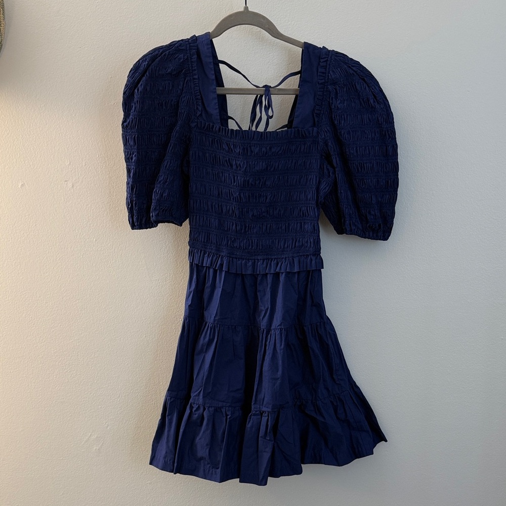 Sea New York Midnight Blue Smocked Dress